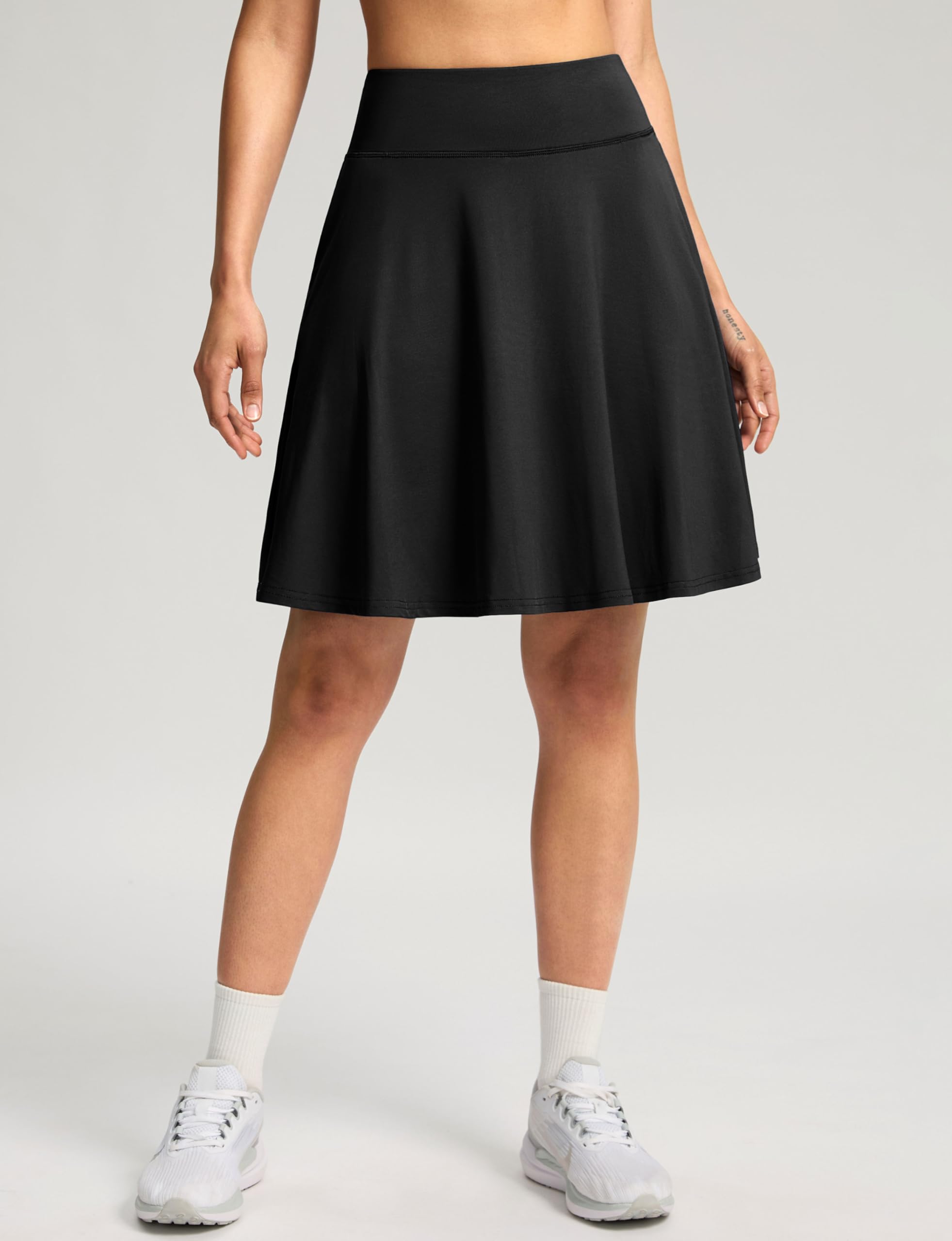 SANTINY Jupe-short longueur genou pour femme, 4 poches, taille haute, jupe de tennis et de golf avec short de 50,8 cm