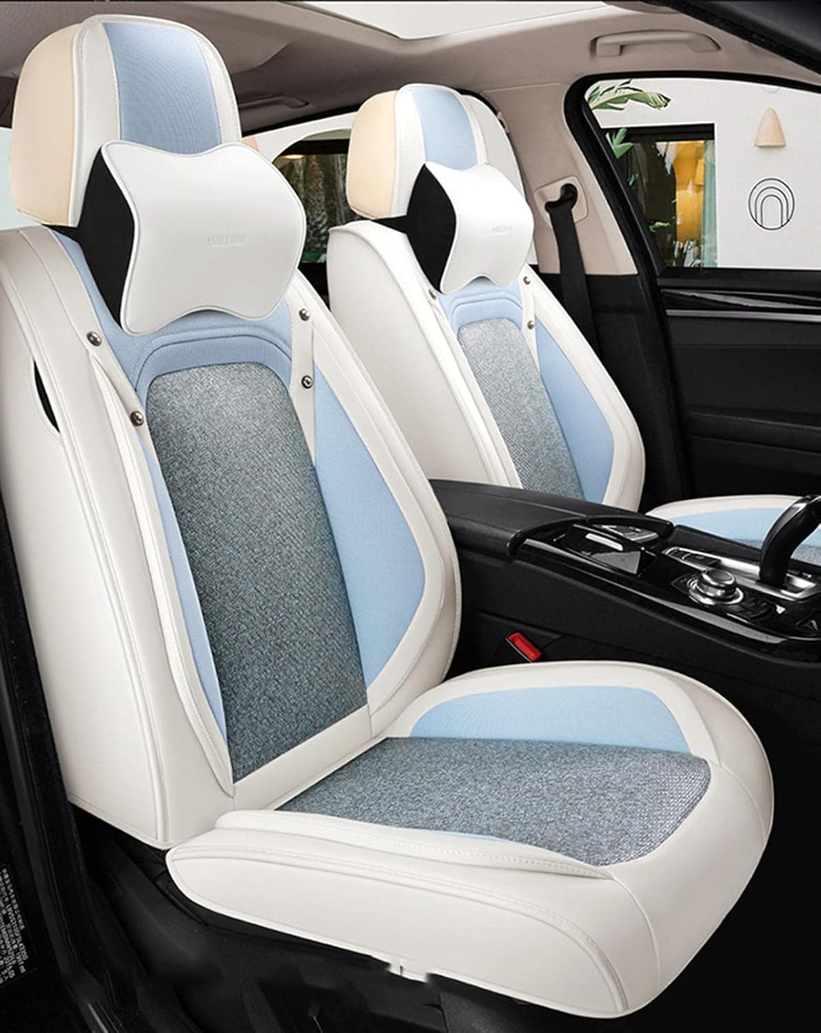 Car Seat Covers Fit,Universal Set Auto Accessory,Car Seat Cover 5-Seats Complete Set All-Weather Use Waterproof Leather Cushion,G