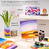 Vista 6 de ARTEZA Craft Acrylic Paint Set, Water-Based Acrylic Craft Paint, Matte Finish Artist Paints, Art Supplies for Glass, Wood, Ceramics, Fabrics, Leather