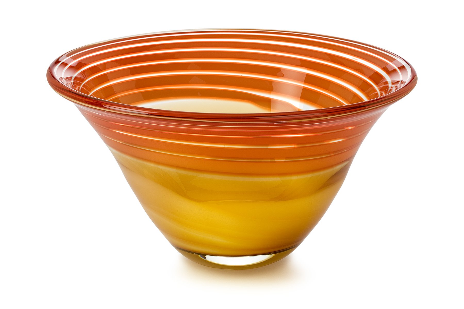 Evolution by Waterford Red and Amber Swirl 8-Inch Bowl