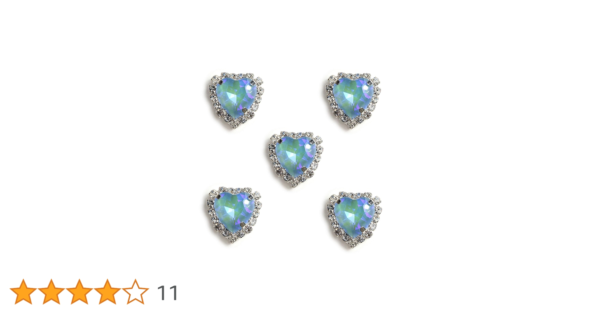 Amazon.co.jp: ハート ビジュー パーツ【ブルー】シルバー 台座