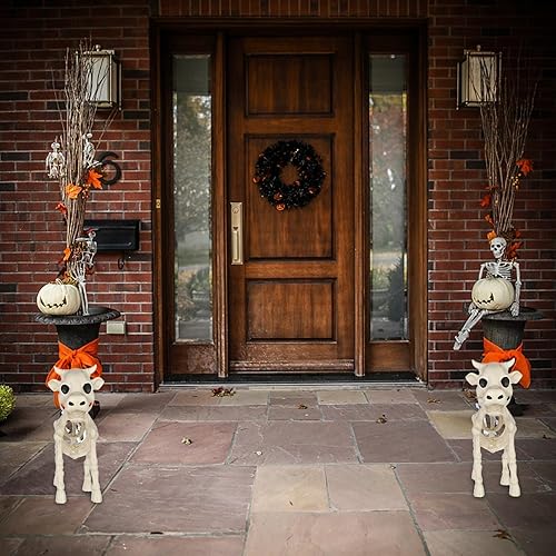 Miniatura 4 de Esqueleto de vaca de Halloween 2023, nueva decoración, esqueleto de vaca para Halloween, calavera de vaca, esqueleto embrujado de Halloween, adornos