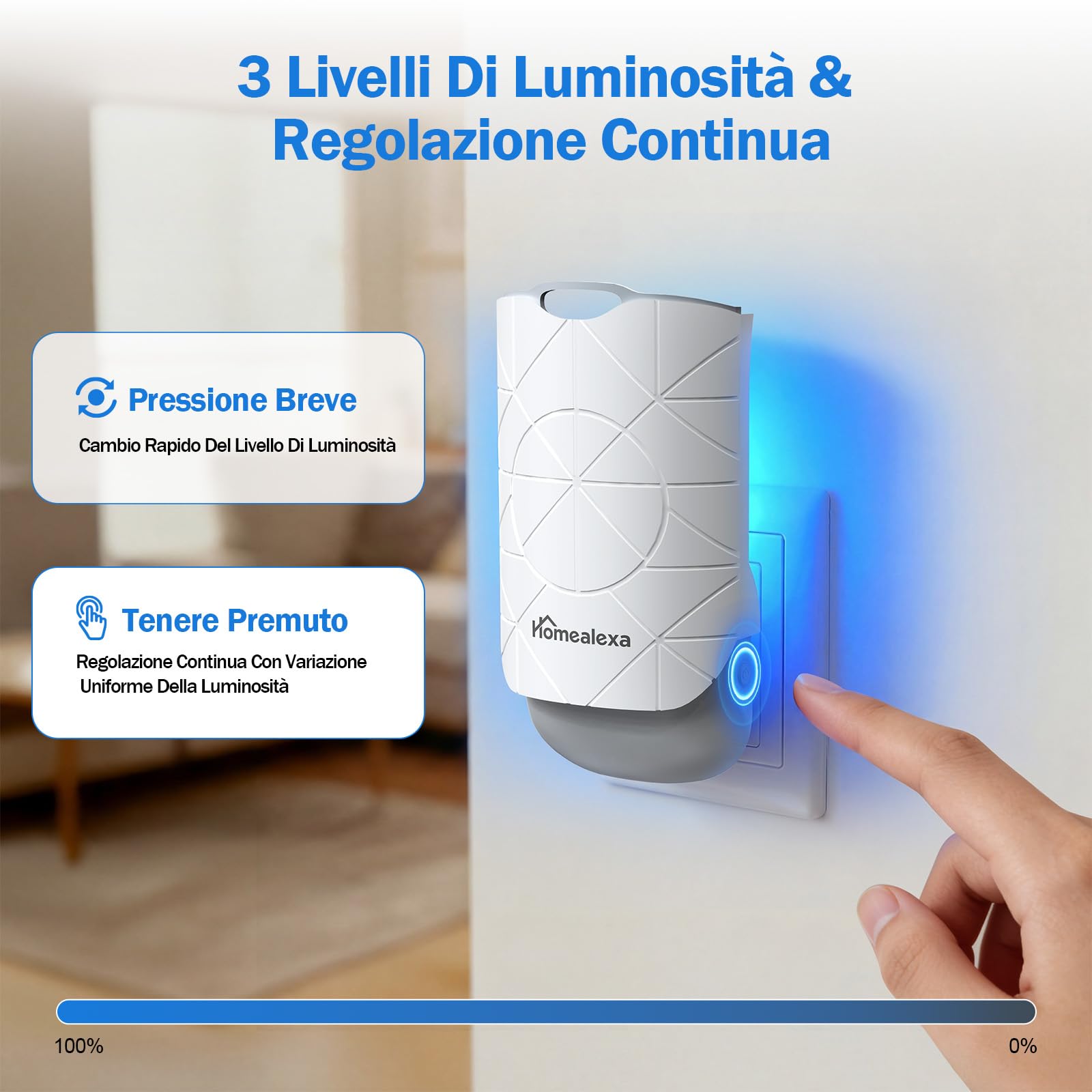 Homealexa Trappola per Moscerini della Frutta LED UV, Trappola Insetti Elettrica contro Moscerini, Mosche e Falene, Spina Rotante 180°, con 6 Ricariche, per Cucina e Casa