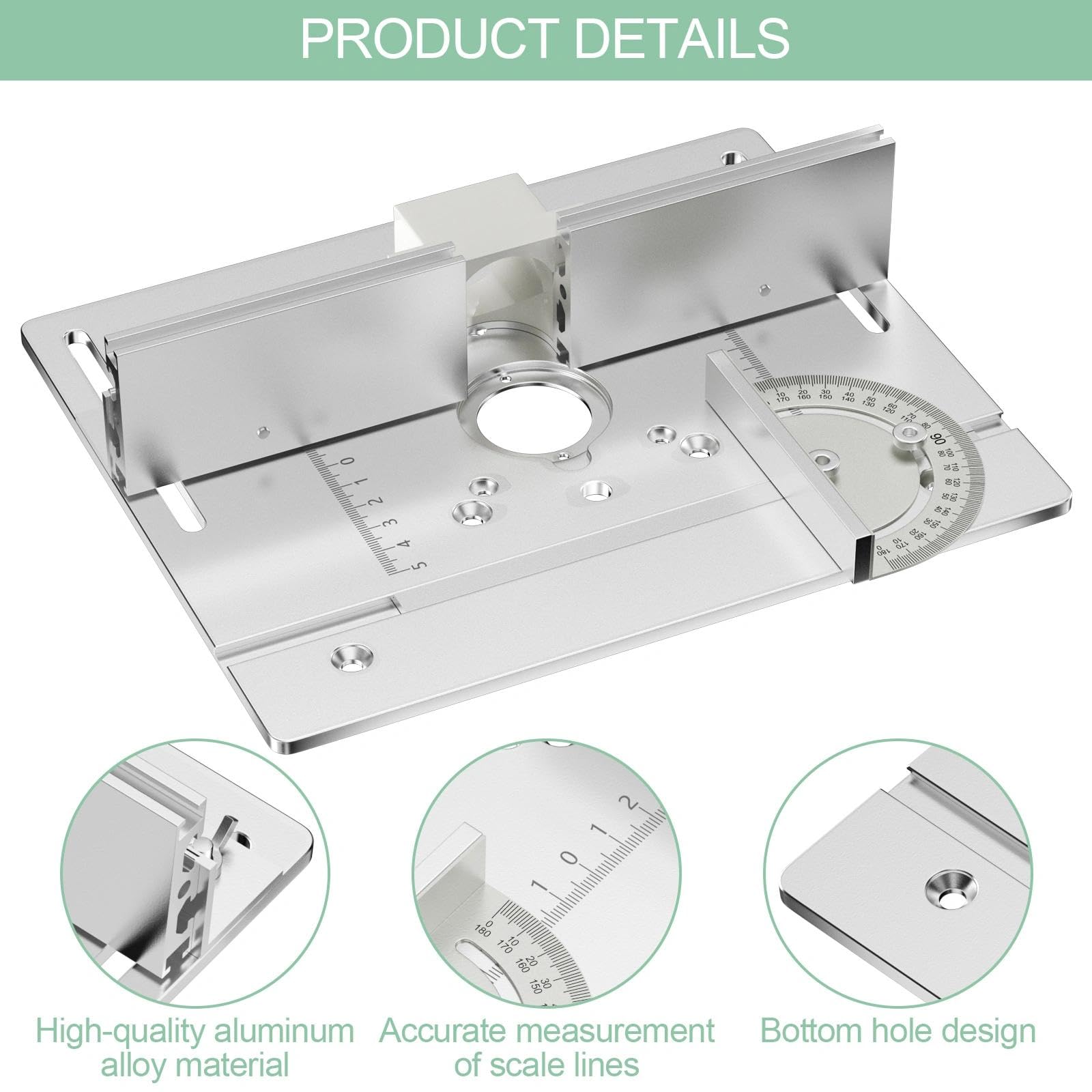 Frästisch für Oberfräse Einlegeplatte, Oberfräsentisch Universal Frästisch, Router Table Insert Plate, Router Tisch Einsatz Platte, Insert Platte, für Nuten Zapfenschneiden Besäumen