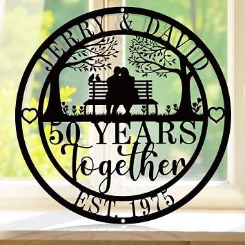 Personalized 50th Anniversary Wedding Gifts for Couples, Golden Wedding Keepsake Gift for Parents, Custom Anniversary Decoration