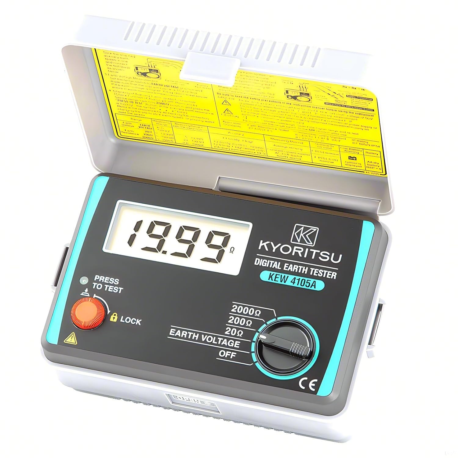 Japan Quality KYORITSU Digital Earth Tester KEW 4105A 4105A-H Max.200V AC 2000Ω Earth Resistance Tester Insulation Tester Ohm Tester Resistance Meter Tester Earthing Resistance Tester(4105A)