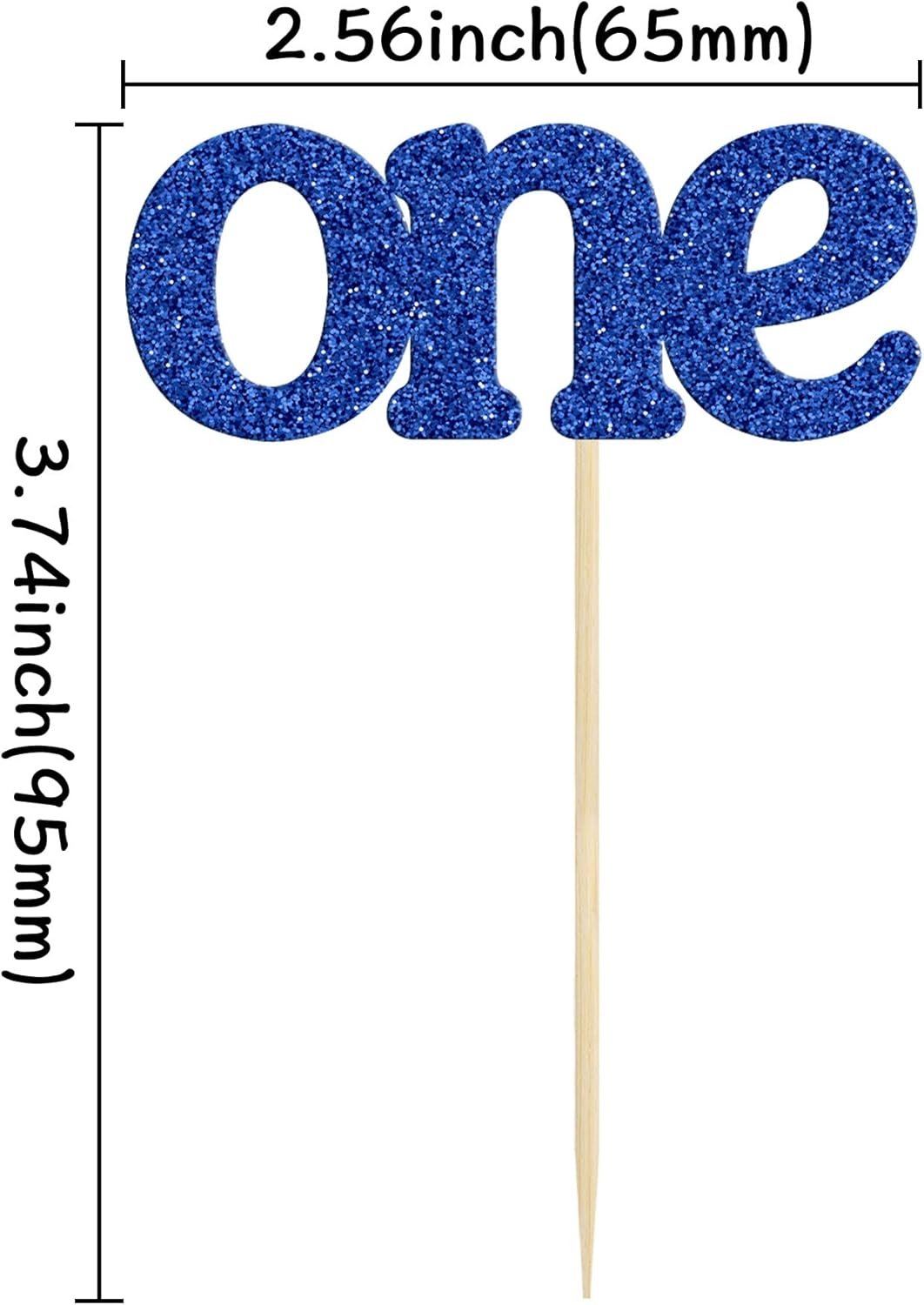24Pcs First Birthday Cupcake Toppers Glitter Crown One Cupcake Picks Baby Shower 1st Birthday Cake Decorations Party Supplies Deep Blue - Image 2