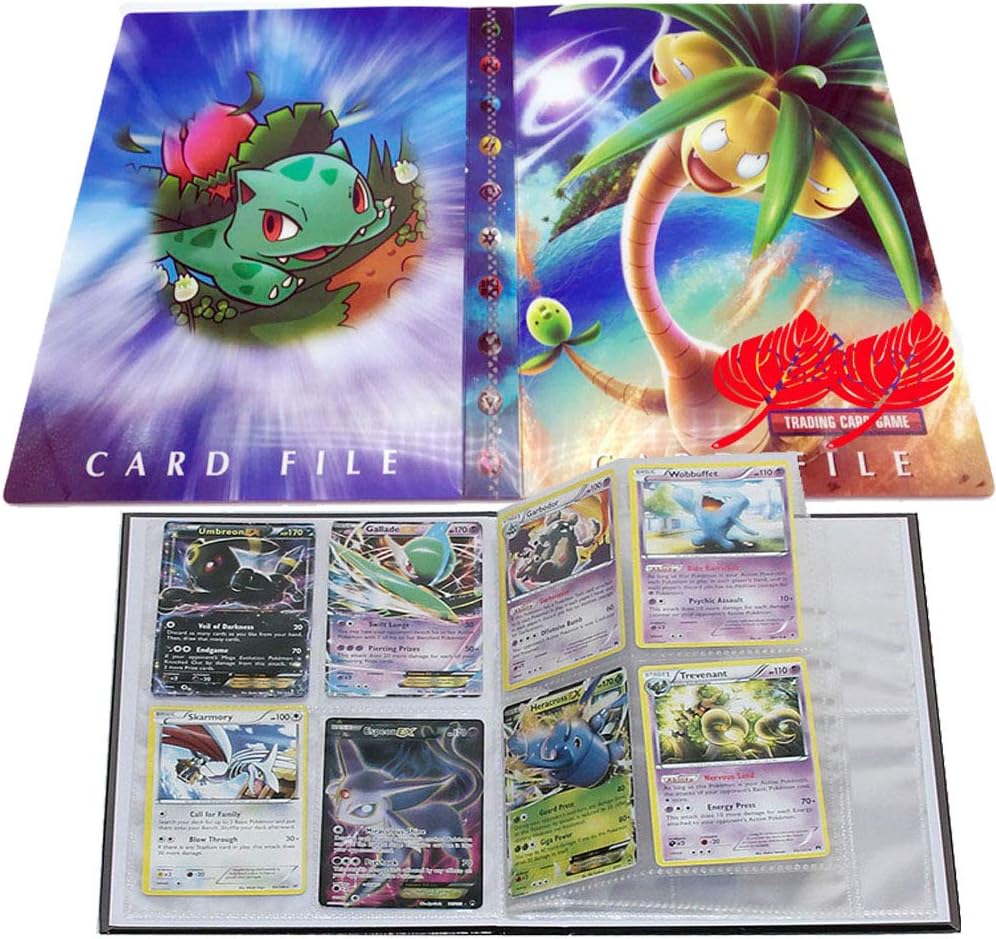 UHIPPO pokemon cards holder, Pokemon card Album, Pokemon binder for cards Album Book Best Protection for Pokemon Trading Cards GX EX box(Bulbasaur)