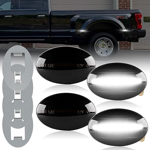 POPMOTORZ Juego de luces LED para guardabarros laterales y cama trasera compatible con Ford F350 F450 F550 Super Duty 1999-2010, lámparas LED