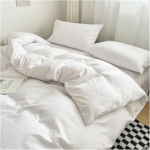 Miniatura 6 de ImstAm - Juego de funda de edredón de tela agradable a la piel, juego de funda de edredón de color liso, juego de cama individual y doble