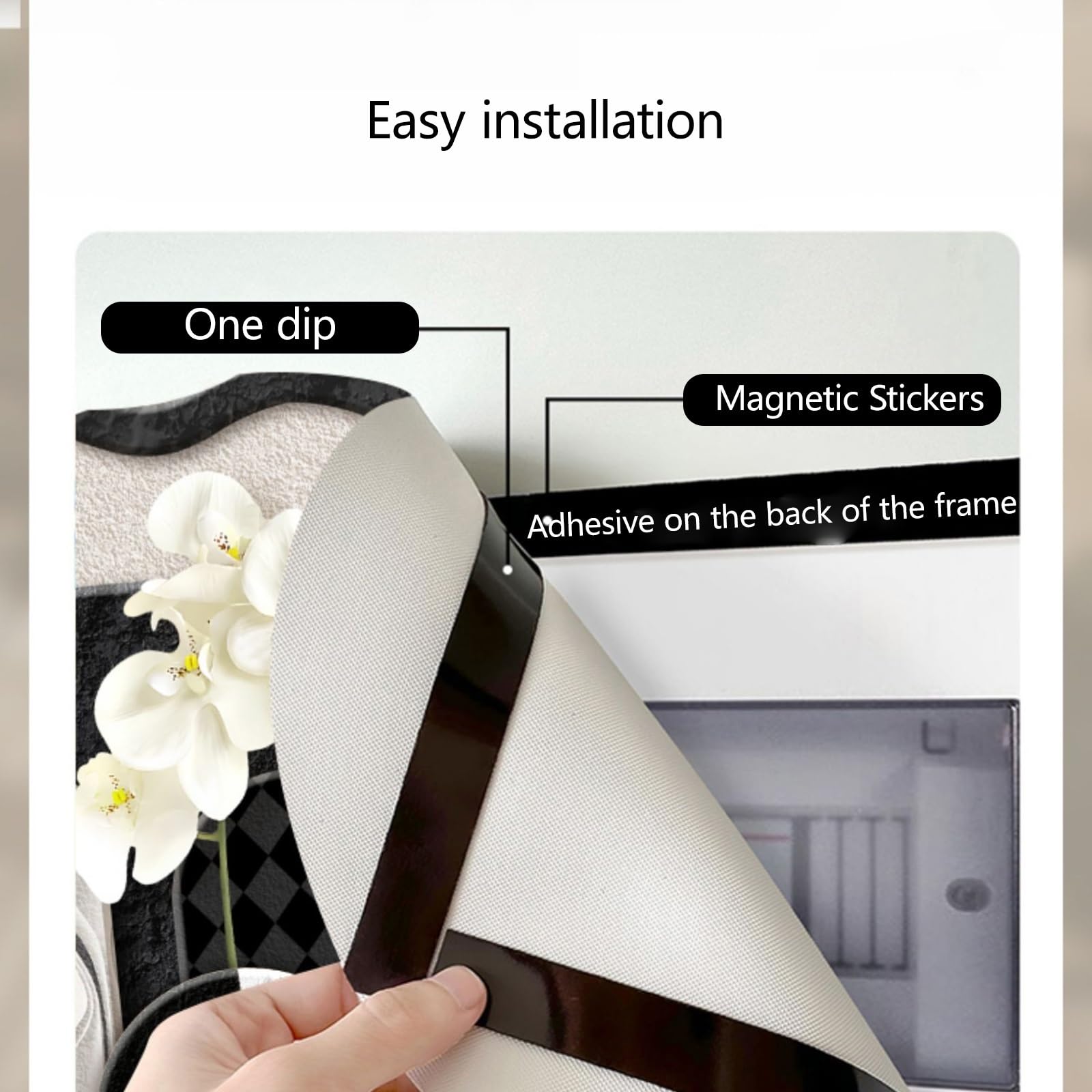 Autoadhesivo Tapa Contador Luz Decorativa, Cuadro for Tapar Cuadro Electrico Espesado Pegatina Portátil Cubierta De Cuadro Eléctrico(70 * 50cm,D)