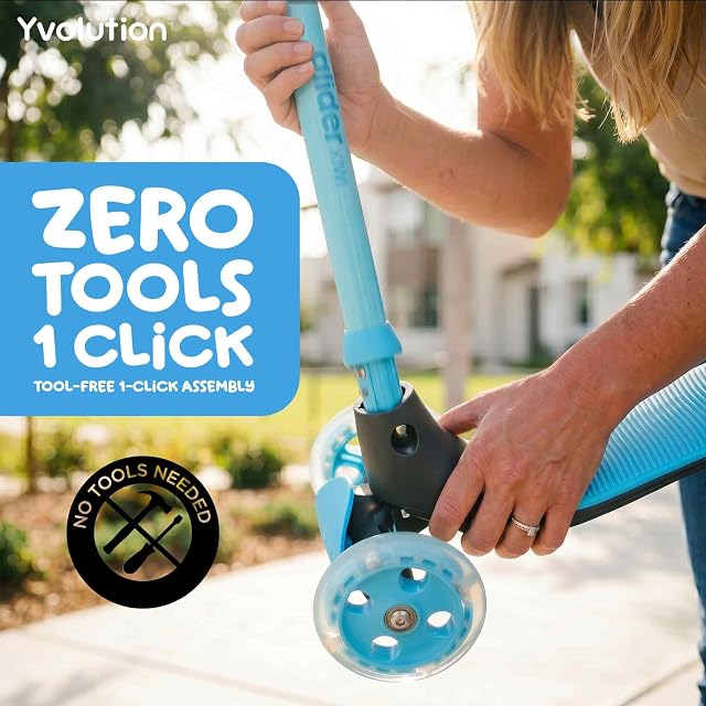 Foto 5 de 8 de Yvolution Patinete YGlider Kiwi Azul de 3 Ruedas Led