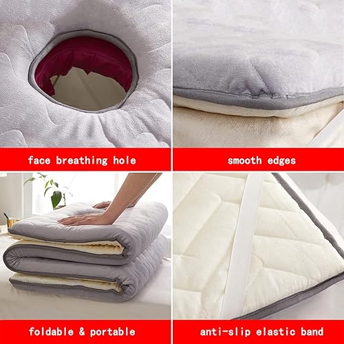 Miniatura 6 de Cubrecolchón de espuma para mesa de masaje, acolchado de cama de pestañas, acolchado de cama de spa de 1.2 pulgadas de grosor, con cabeza