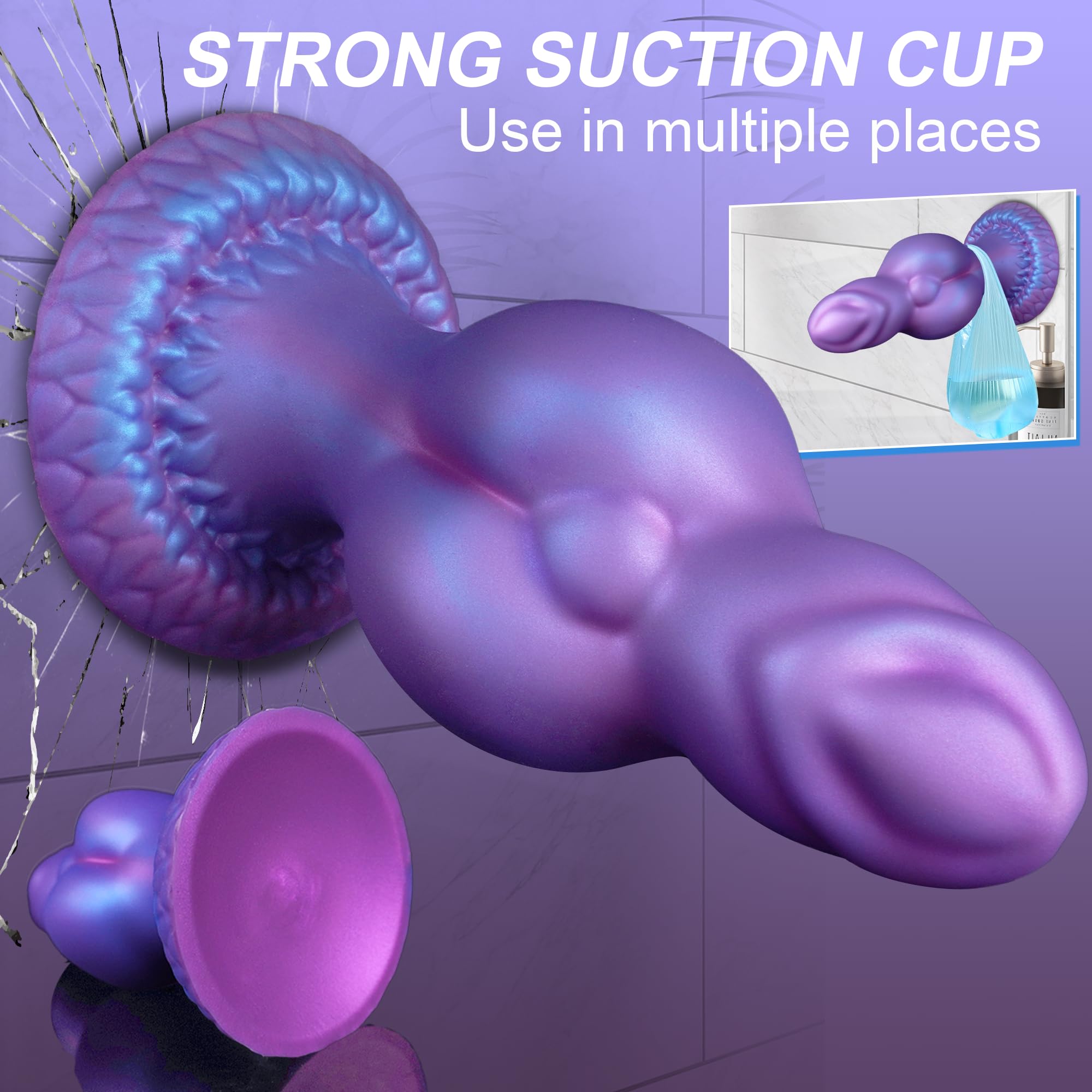 Short Thick Dildo Dog Knot Dildo - 3" Diameter Fantasy Monster Anal XL Giant Knotted Dildos, Alien Animal Fat Dildos Large Butt Plug with Big Suction Cup, Adult Sex Toys for Women Men Gay