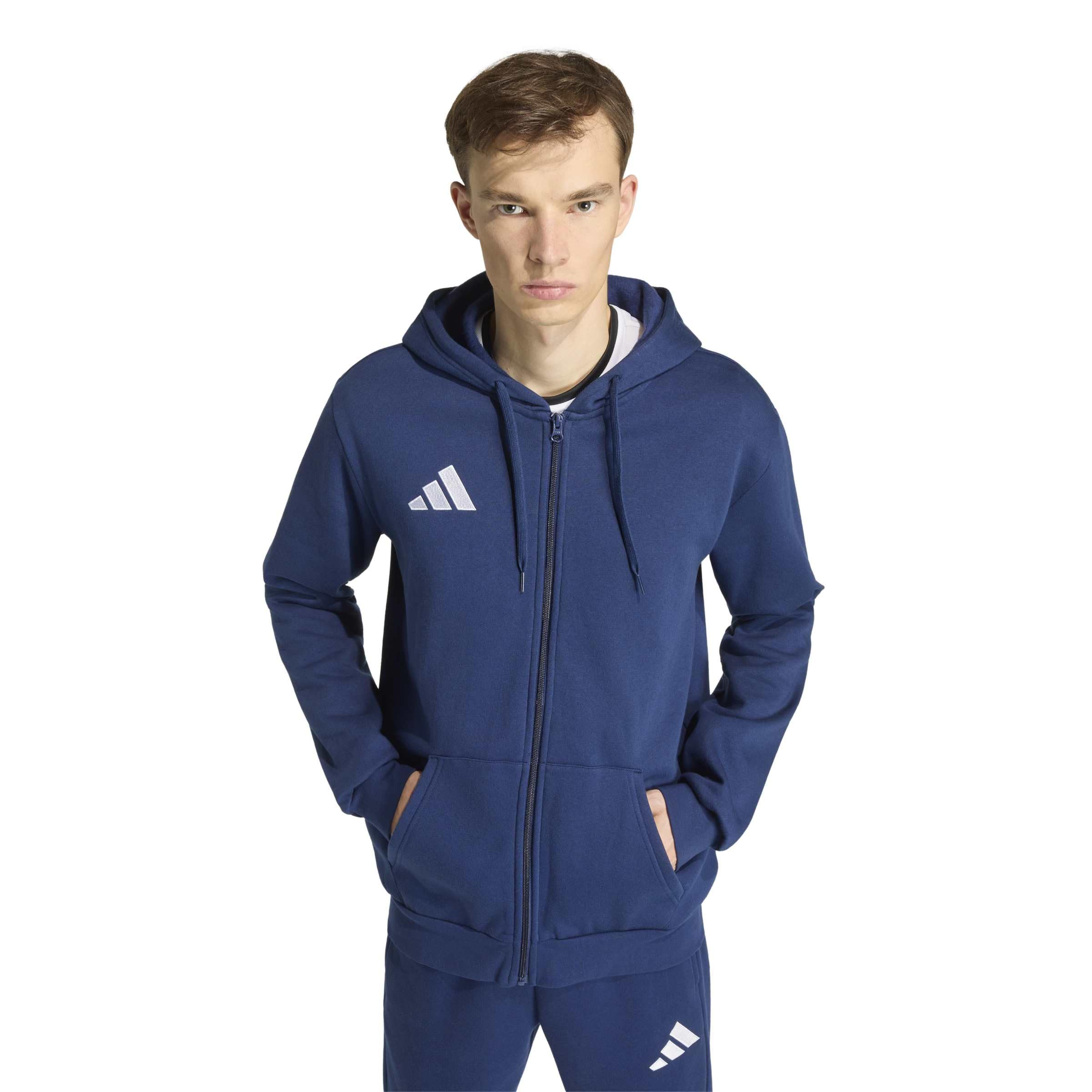adidas Men's Entrada26 Full Zip Hoodie Team Navy Blue 2/White S S – Bild 5