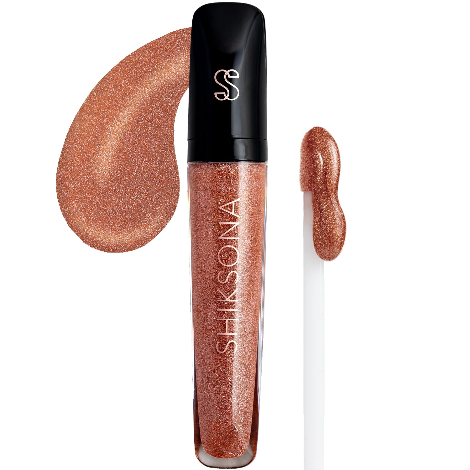 ShikSona High Shine Lip Gloss | Hydrating, Vegan, Non-Sticky Lipgloss in a Timeless, Universal Color | Bare Naked Truth (Light Rose Pink with Silver
