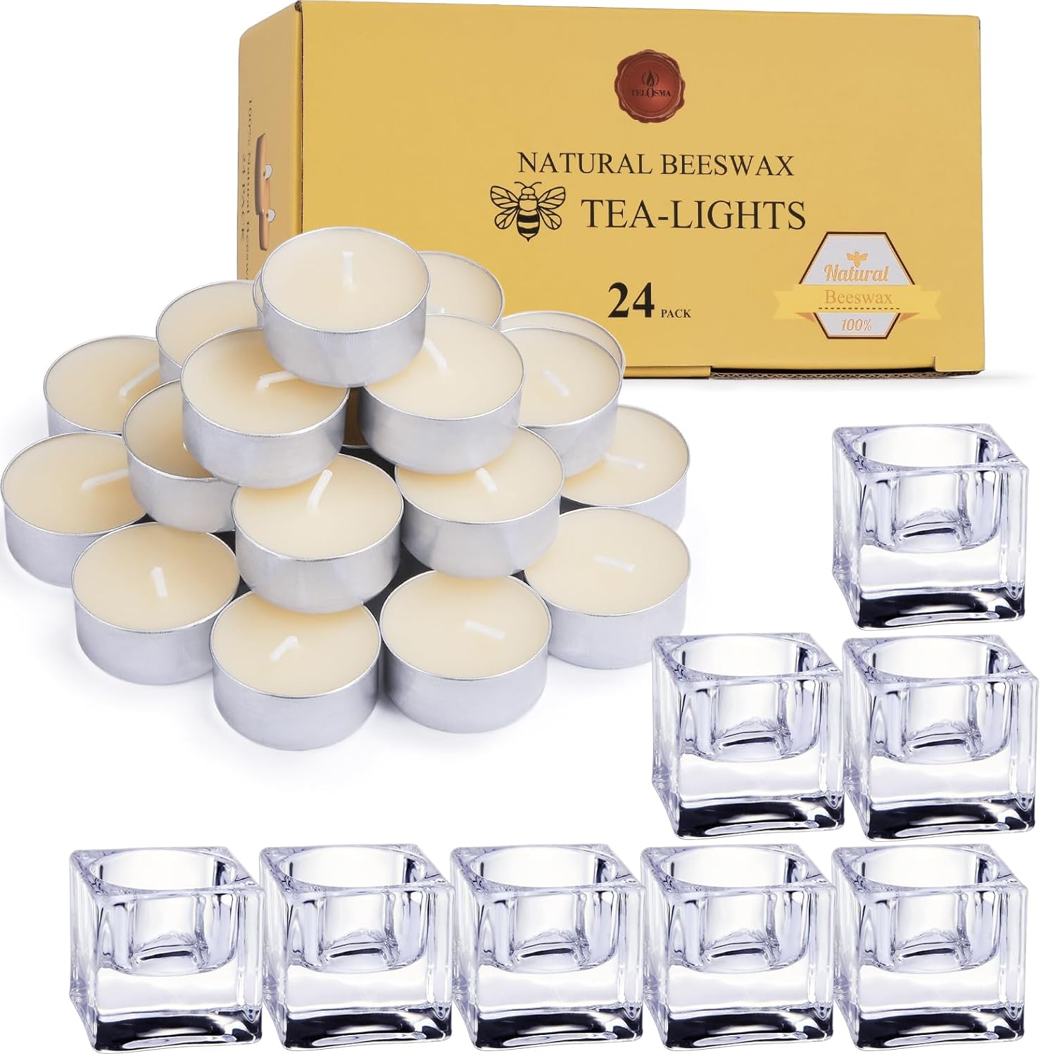 24 Candles + 8pcs Candle Holder