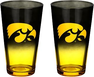 The Memory Company Officially Licensed NCAA 2-Pack 16oz Ombre Pint Glass Set Team Logo Barware Collection for Game Day Celebrations and Home Bar