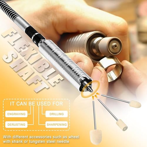 Miniatura 4 de TM-2 - Pulidora de joyas versátil, molinillo de banco de velocidad ajustable, máquina pulidora con accesorio para joyas, metal, madera, roca dental,