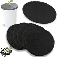 NewKe 6 Pack Natural Charcoal Filter Refills for Chef'n 401-420-120 EcoCrock Counter Compost Bin, Compost Bucket in Indoor, Oval-Shaped Charcoal Filters, Approx 6-1/2 x 5 in 3/8 in Thick