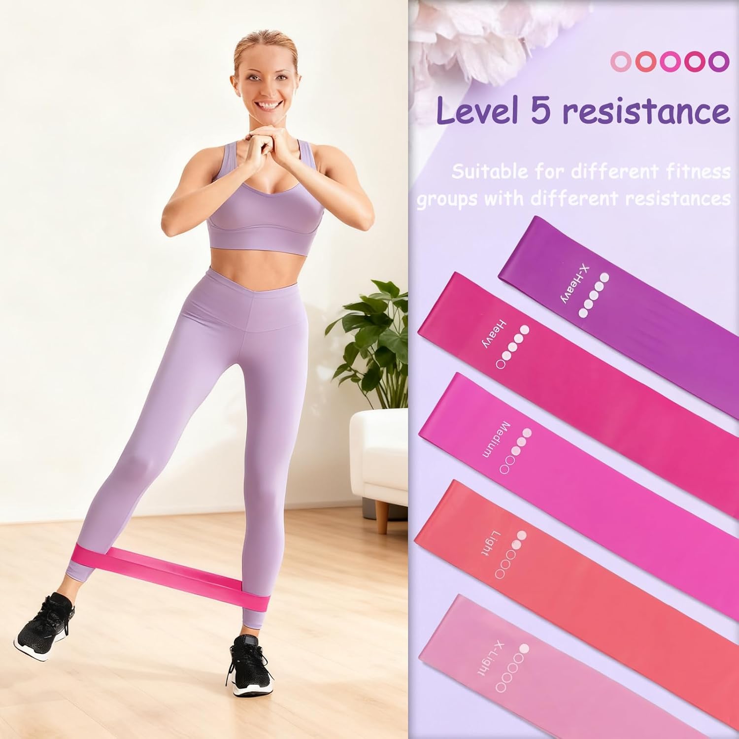 Pilates Kit for Women Pilates Equipment Ring and Ball Set Magic Circle Hoop with 5 Resistance Bands Compact Toning Fitness Essentials Starter Set Accessories with Exercise Guide - Image 5