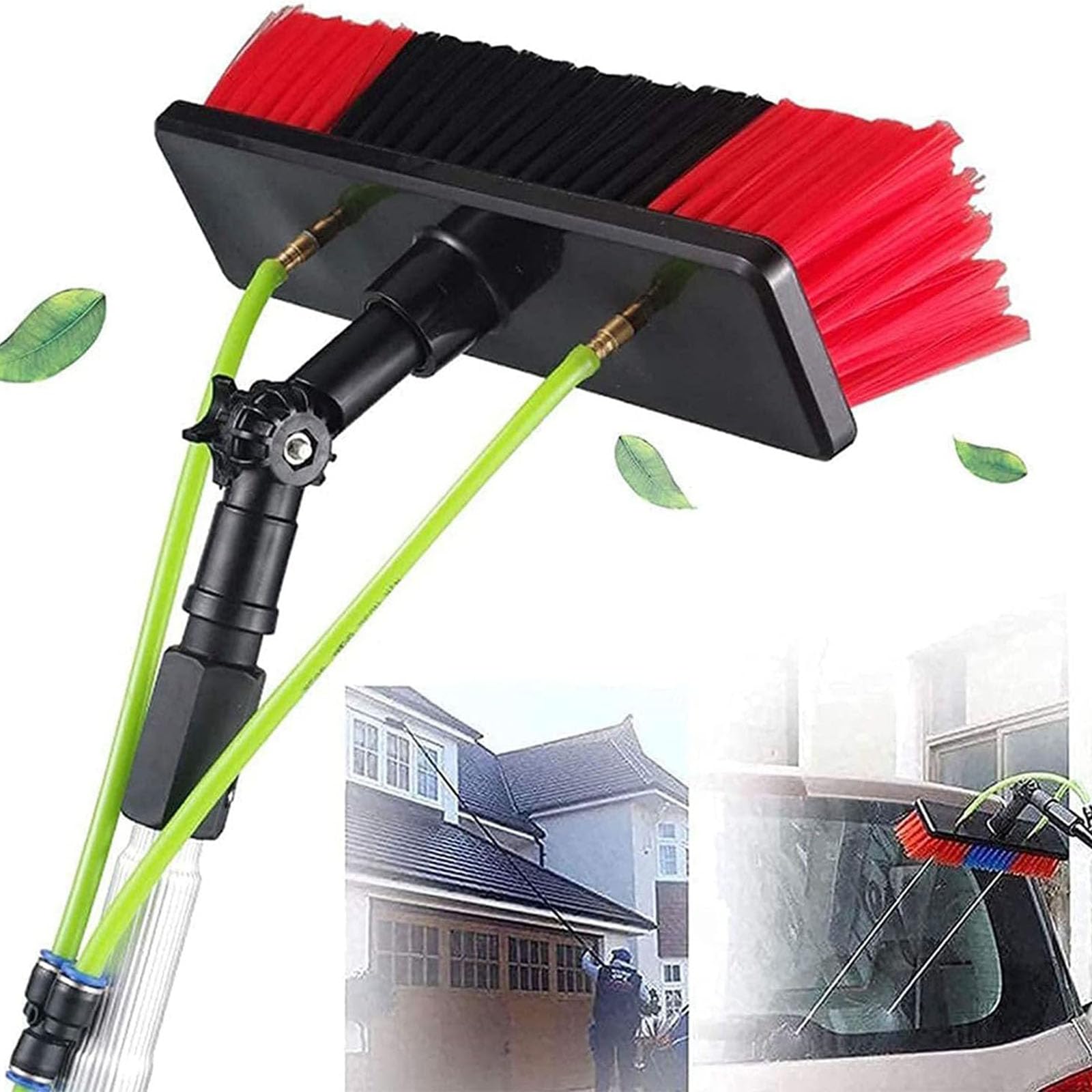 GYEQXKT Telescopic Roof Brush, Solar Panel Cleaning Kit, High Reach Window Cleaner, Telescopic Pole for PV Panel Maintenance, Ideal for Greenhouses & Roofs