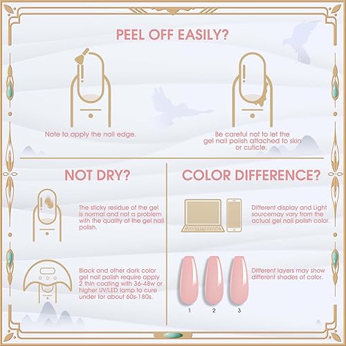 Miniatura 9 de ROSALIND Juego de 6 esmaltes de uñas de gel de gelatina, color rosa, nude, blanco, para el día de San Valentín, colección de gel para todas las