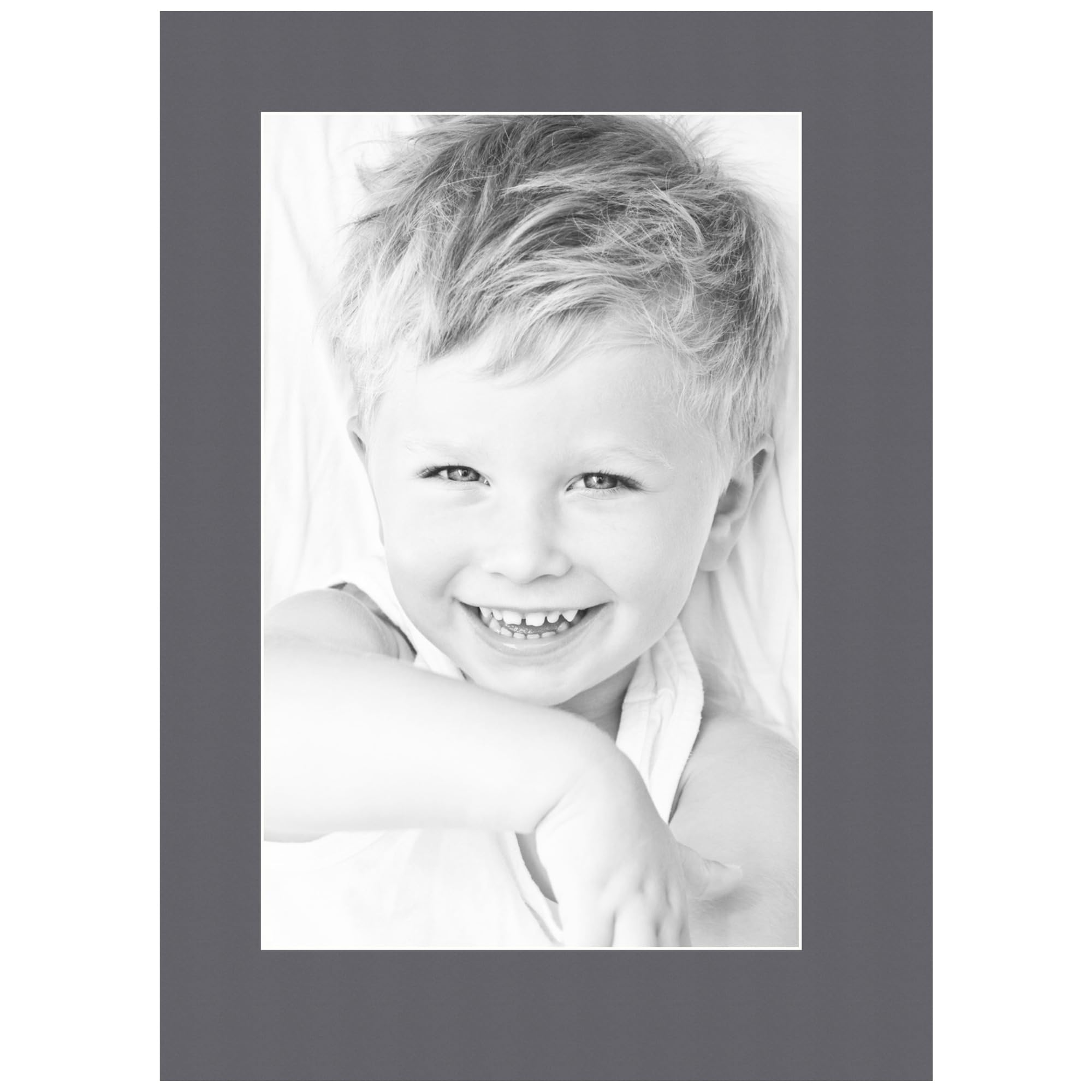8.5x14 Granite/Mountain Grey Custom Mat for Picture Frame with 4.5x10 Opening Size (Mat Only, Frame NOT Included) - 9 Pack