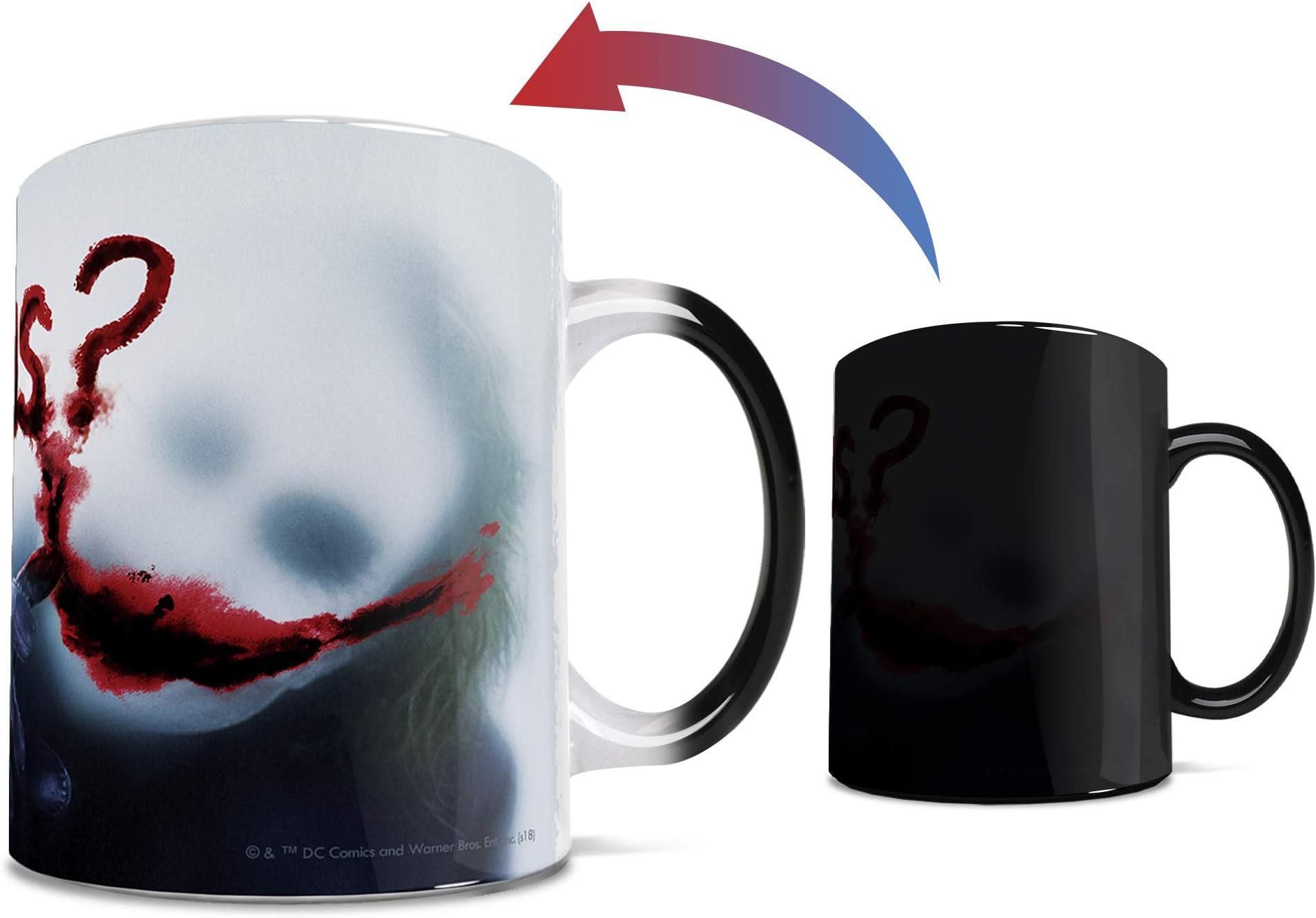DC Comics - Batman: The Dark Knight - Joker - Why So Serious - One 11 oz Color Changing Heat Sensitive Ceramic Mug – Image Revealed When HOT Liquid Is Added! MMUG742