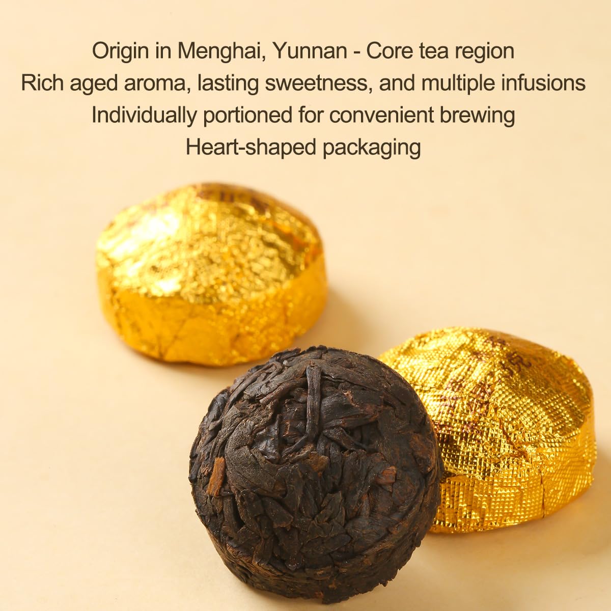 Bamatea Ripe Pu'erh Tea from Yunnan, China | 2021 Aged Black Tea Loose Leaf | 24 Count Individual Pack | 72g (2.54oz) for Premium Brewing