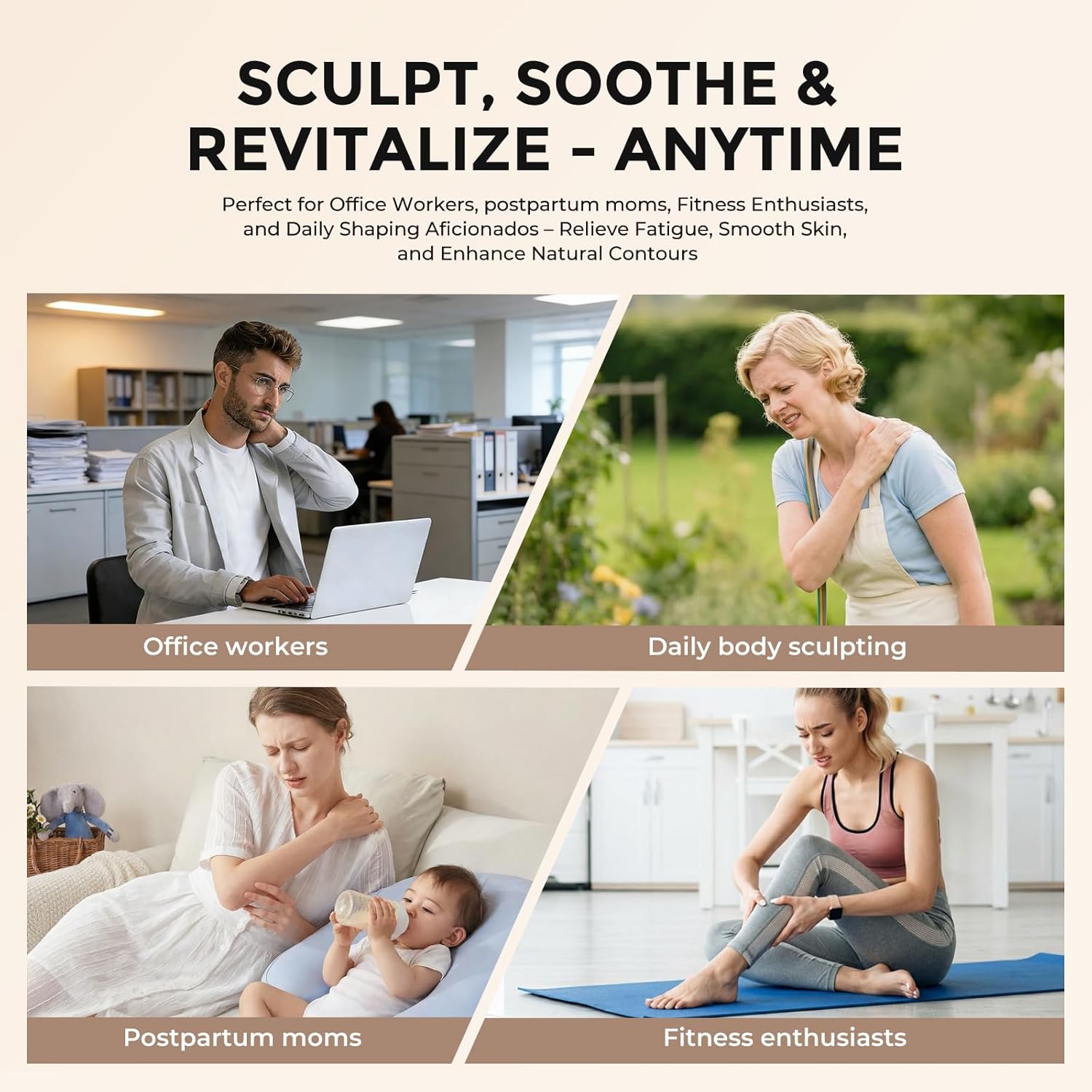 Lymphatic Drain Massager Vibrating Massager and Massage Tool, Used for Muscle Relaxation in The Legs, Arms, and Abdomen