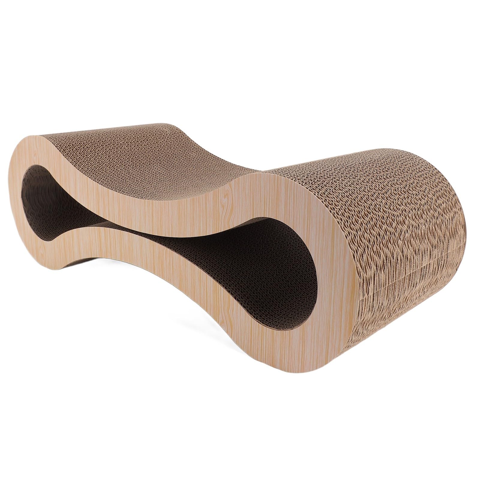 Tiragraffi per Gatti, Tiragraffi Reversibile a Forma di Lounge, Robusto Tiragraffi in Cartone Ondulato per Gatti, Attira L'attenzione, Riduce i Danni Ai Mobili, Dimensioni (Grana