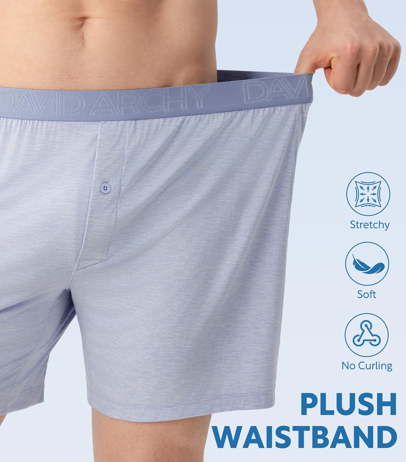 DAVID ARCHY Mens Boxers Soft Rayon Made from Bamboo Boxers for Men Pack Loose Underwear Cooling Mens Boxer Shorts - Image 4