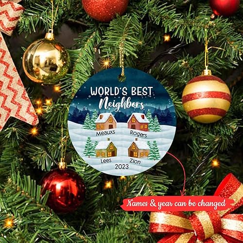 Miniatura 9 de Chance Made Us Neighbors - Adorno de Navidad de vecino personalizado, recuerdo de Navidad personalizado de agradecimiento de vecino, regalos de