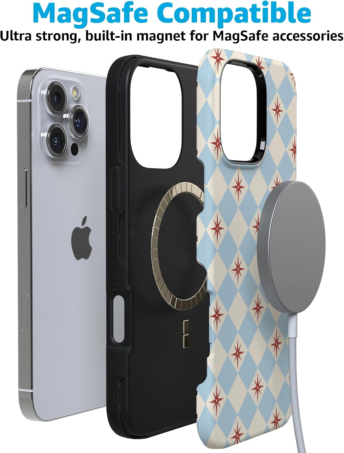 Casely iPhone 16 Pro Case | Chelsea Checker | Starlight Tiles | Bold Protective Design | Compatible with MagSafe