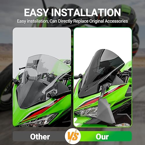 Miniatura 8 de Parabrisas de motocicleta para Kawasaki Ninja400 Ninja 400 2018 2019 2020 2021 2022 2023 2024 2025 2026 Adventure Sport Carenado Deflector Protector