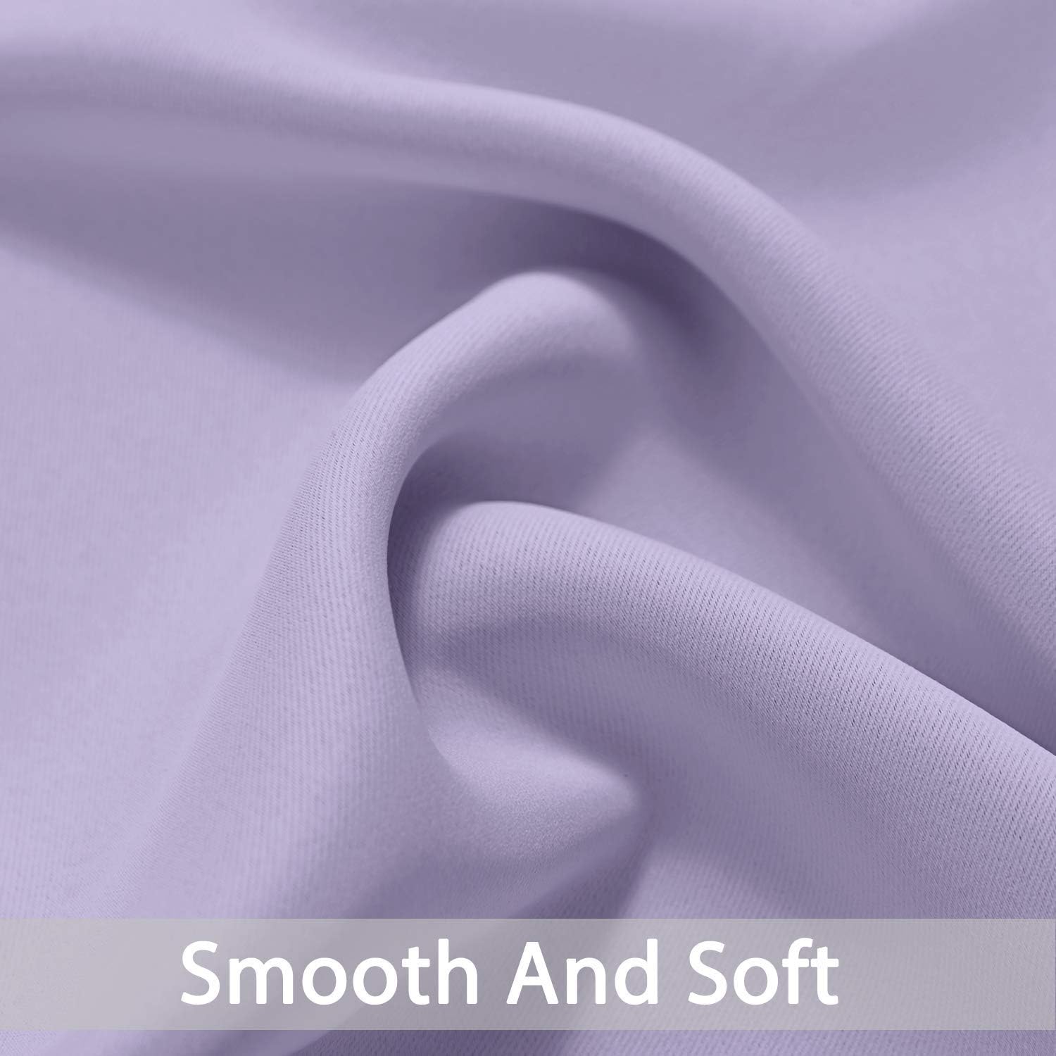 Yakamok Room Darkening Rod Pocket Window Drapes Thermal Insulated Light Blocking Blackout Curtains for Bedroom(Lilac,38Wx63L,2 Panels)
