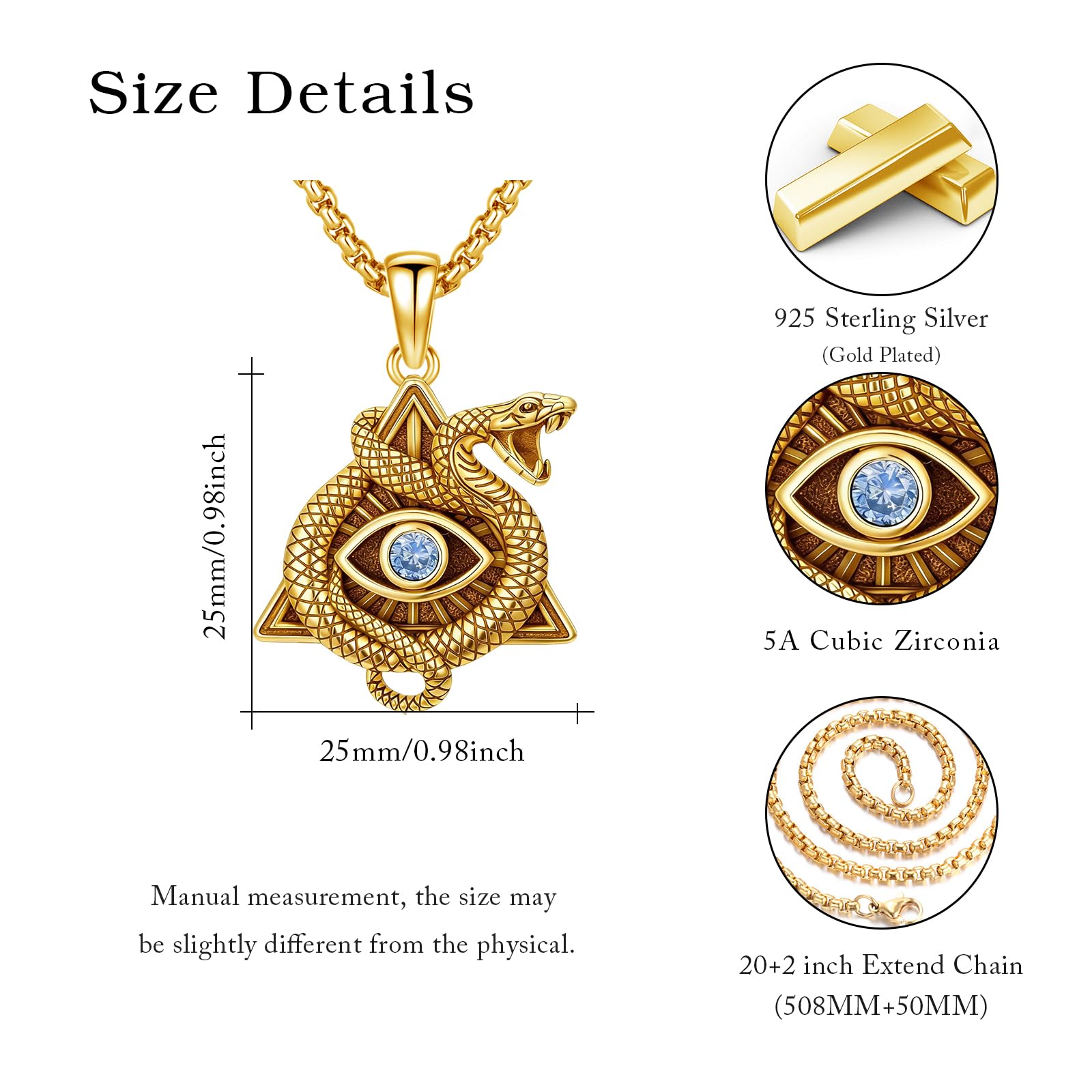 Ägyptische Halskette „Auge des Horus“, 925er-Sterlingsilber, Auge des Horus, Schutzsymbol, Amulett, Auge des Horus, Schmuck, Geschenk für Damen und Herren