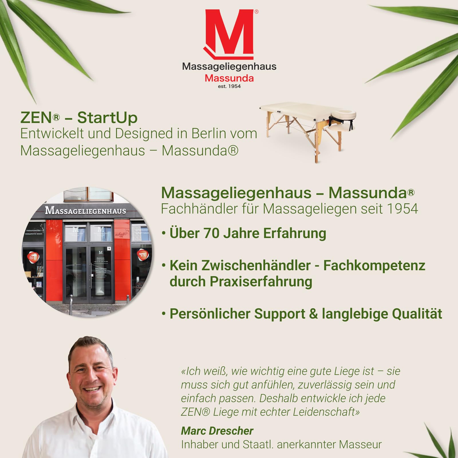 Zen® Startup Massageliege klappbar & Mobile Massagetisch aus Holz, stabile Massagebett - Massagebank höhenverstelbar, Tattoo & Kosmetikliege - Behandlungsliege mit Kopfteil - Schwarz