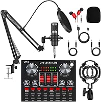 Mocoli Podcast mikrofon szett BM-800 stúdió mikrofon asztali hangkártyával, élő hang interfész YouTube TikTok felvételhez 1