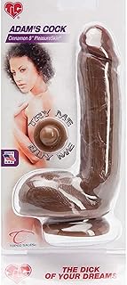 Adam & Eve Adam's PleasureSkin Cock, Cinnamon - Realistic 6.5 insertable inch (16.5 cm) PleasureSkin cock Hand crafted full penis detail. Features