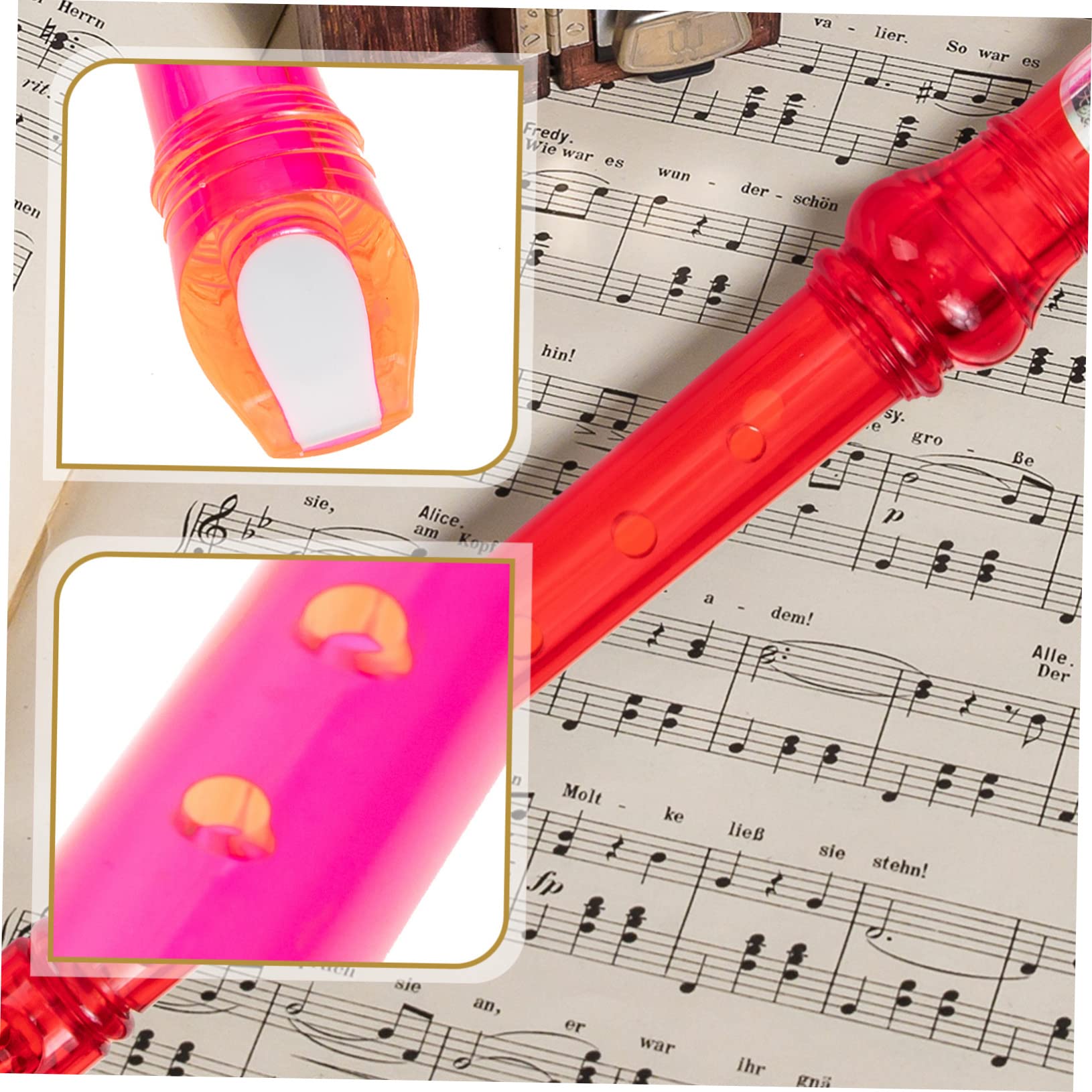 Vaguelly 4pcs Boys and Girls Clarinet Flute Set 8-hole Children's Musical Instruments Beginner Clarinet Practice for Boys and Girls