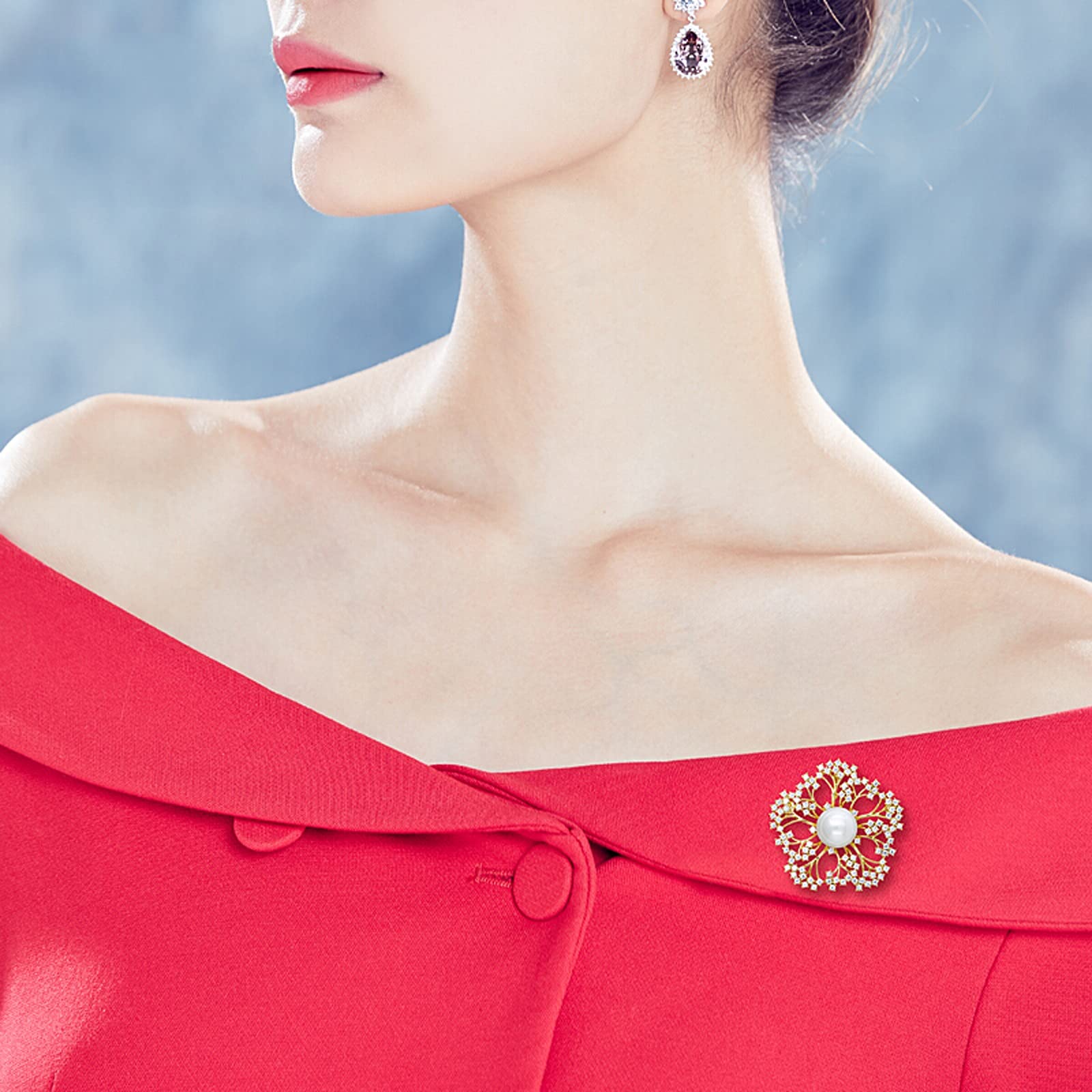 Broche de Mujer Broches de Diente de león Vestidos Chales Broche de Temperamento Alfileres para Mujer Broche de Perlas de Concha Femenina Joyería - para Accesorios de decoración de Disfraces Broches