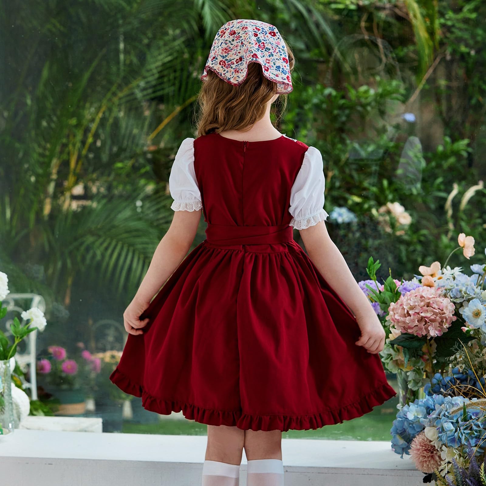 Mädchen Kurzarm Bier Kleid für Bühnenauftritte Fest Freizeit Kinderkleid