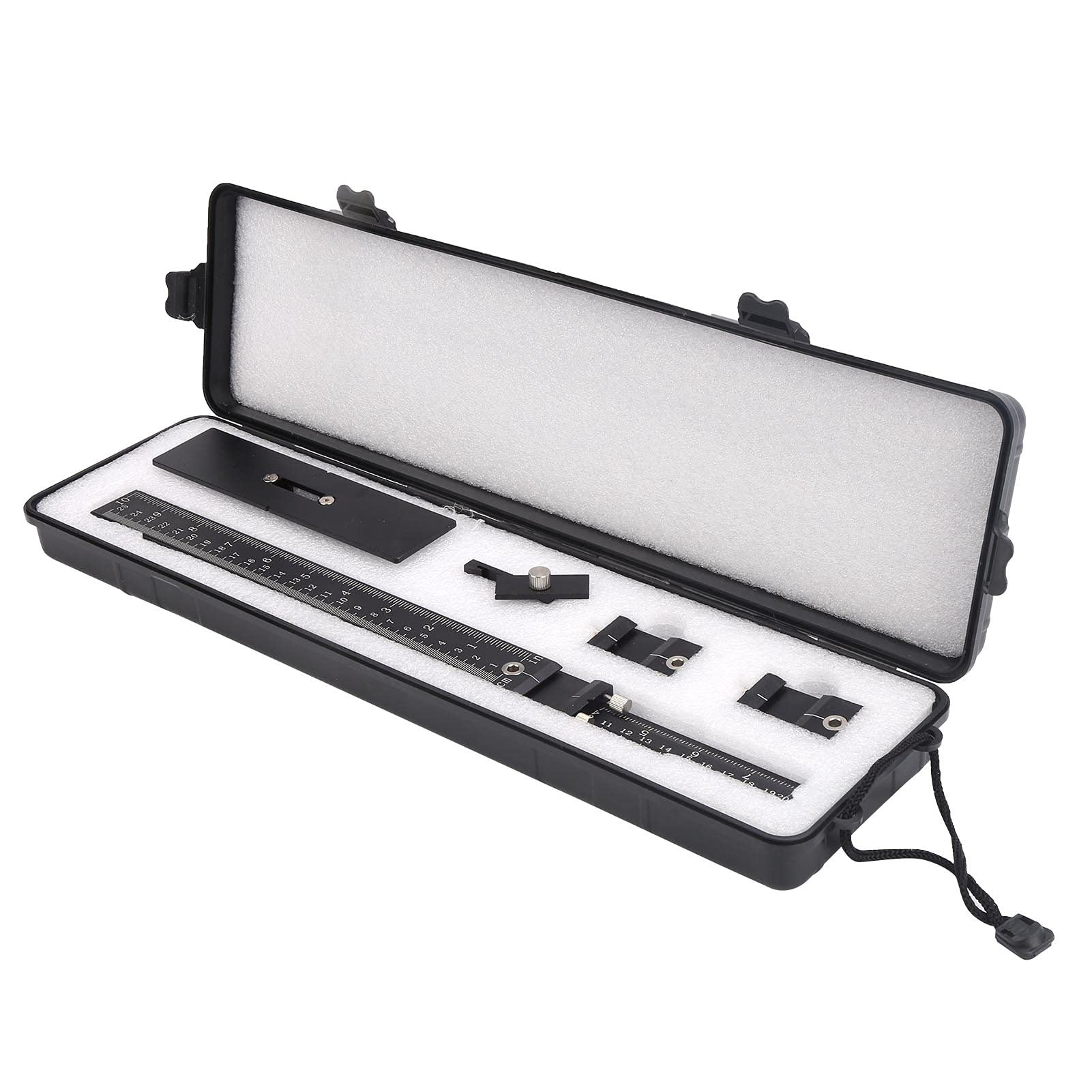 Regla en T de Aleación de Aluminio Posicionador de Orificios Multifuncional Trazador Dibujo Regla en T Posicionador de Orificios Regla de Carpintero para Carpintería Medición Carpintero Herramienta de