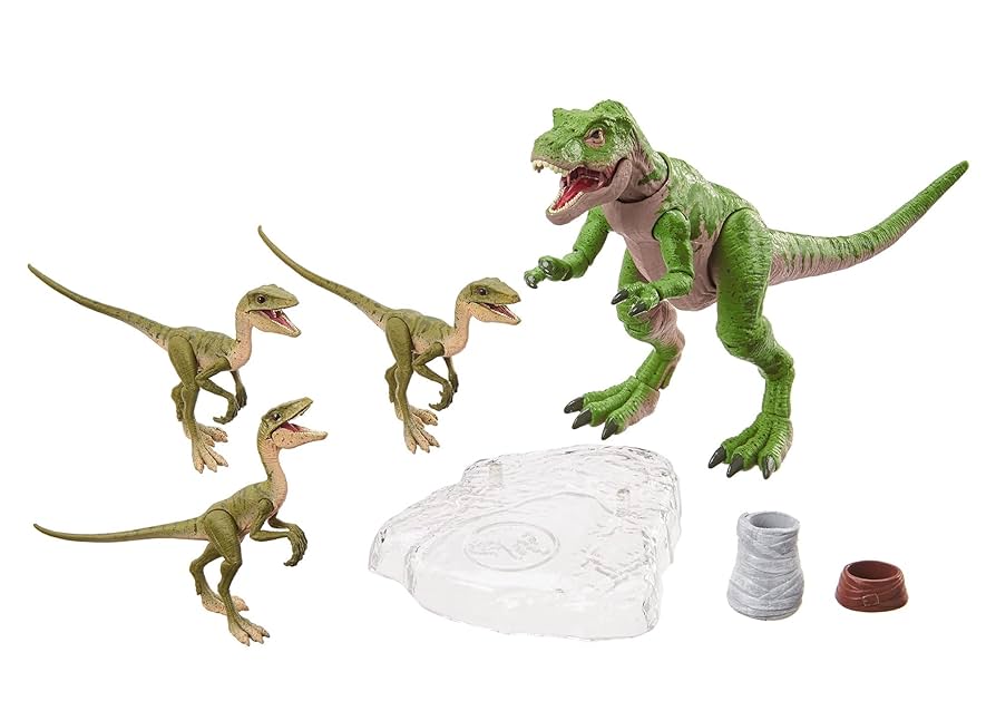 Mattel Jurassic World Toys Amber Collection Baby T Rex & 3