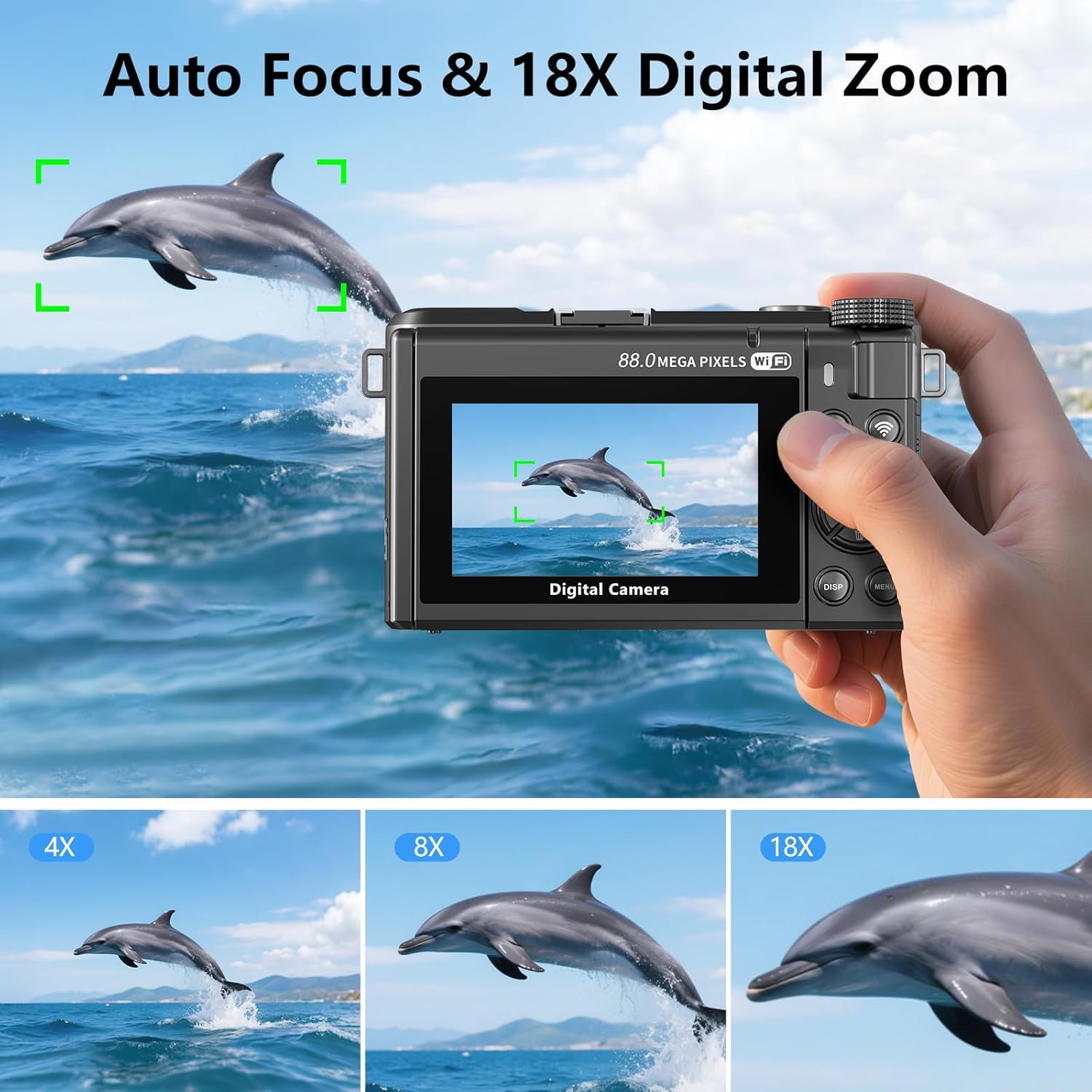 Buy 8K Ultra HD Digital Camera with Flip Screen, WiFi, 18X Digital