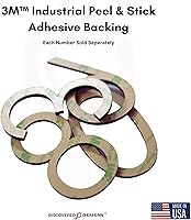 Vista 6 de Discovered Designs Número de buzón de acrílico 3D individual de alta calidad, autoadhesivo, de larga duración, resistente a la intemperie, fabricado