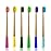 Virgin Forest Bamboo Toothbrush, Natural Eco Friendly Biodegradable Wood Toothbrushes, Vegan Organic Charcoal Tooth Brush, Pack of 6