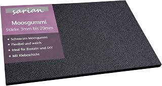 Moosgummiplatte 200mm x 300mm (20cmx30cm) selbstklebend 3mm 5mm 8mm 10mm stark EPDM Zellkautschuk Moosgummiatte Dichtungsmatte einseitige Klebeschicht Dämmplatte Moosgummiunterlage